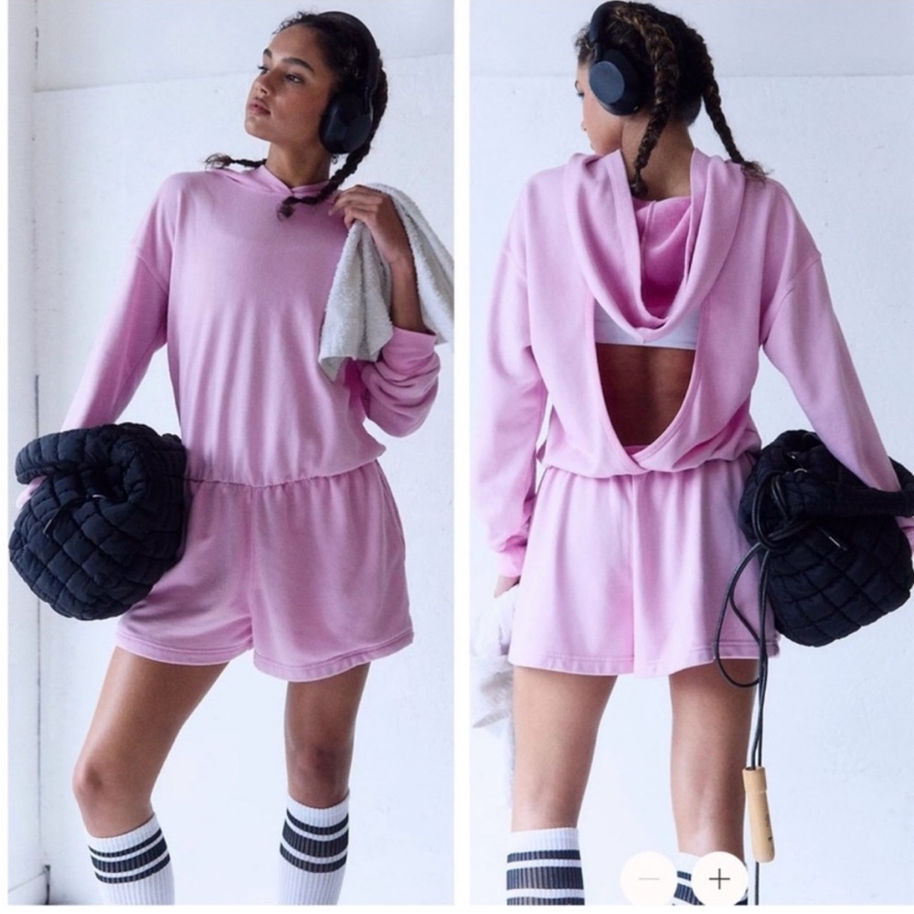 Free People Movement Women’s Small Pink Hooded Lounge Set